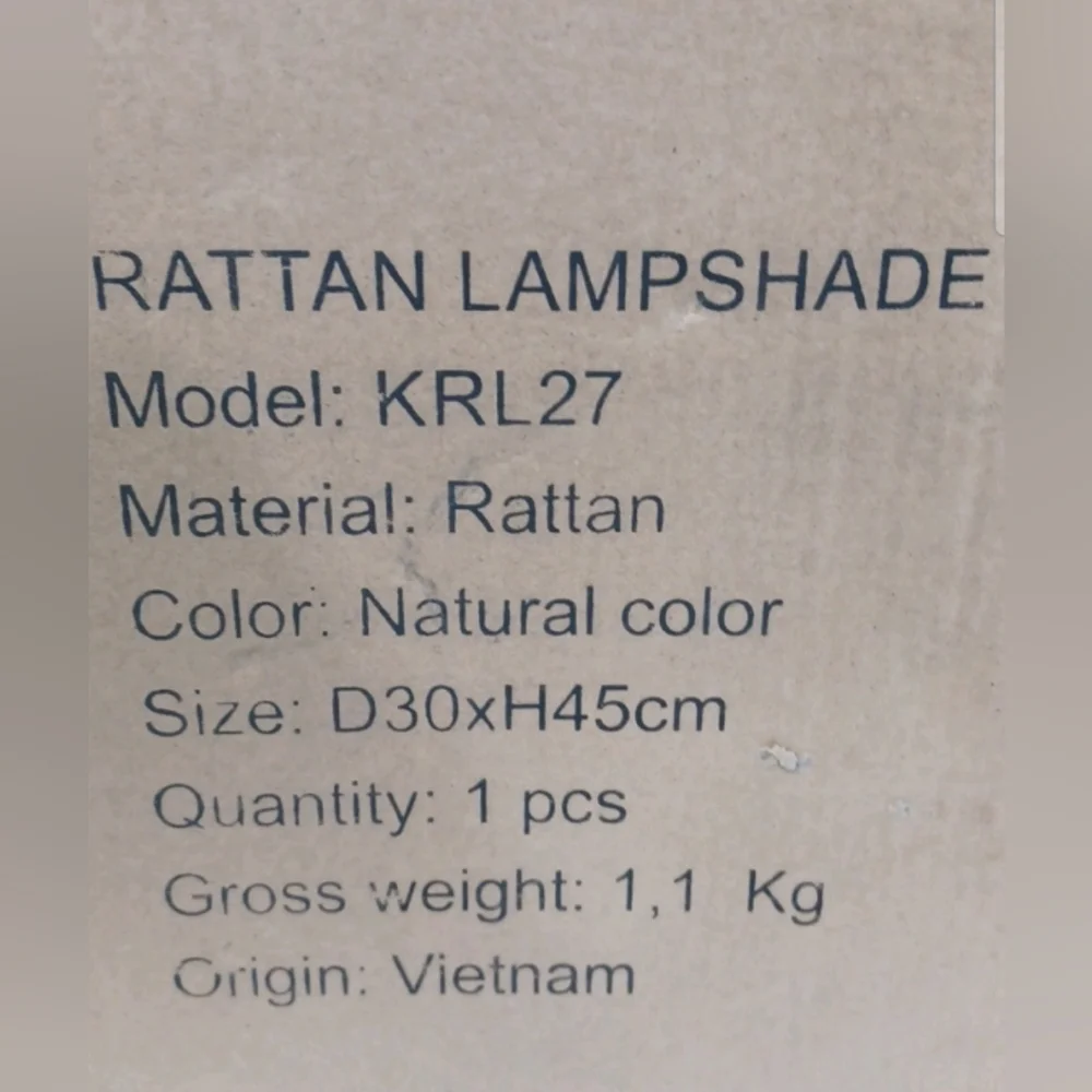 Todken Rattan Hanging Pendant Light - NEW